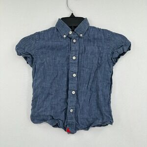 UNTUCKit Linen‎ Shirt Kids Boys Size 4-5 Blue Button Down Back To School Church